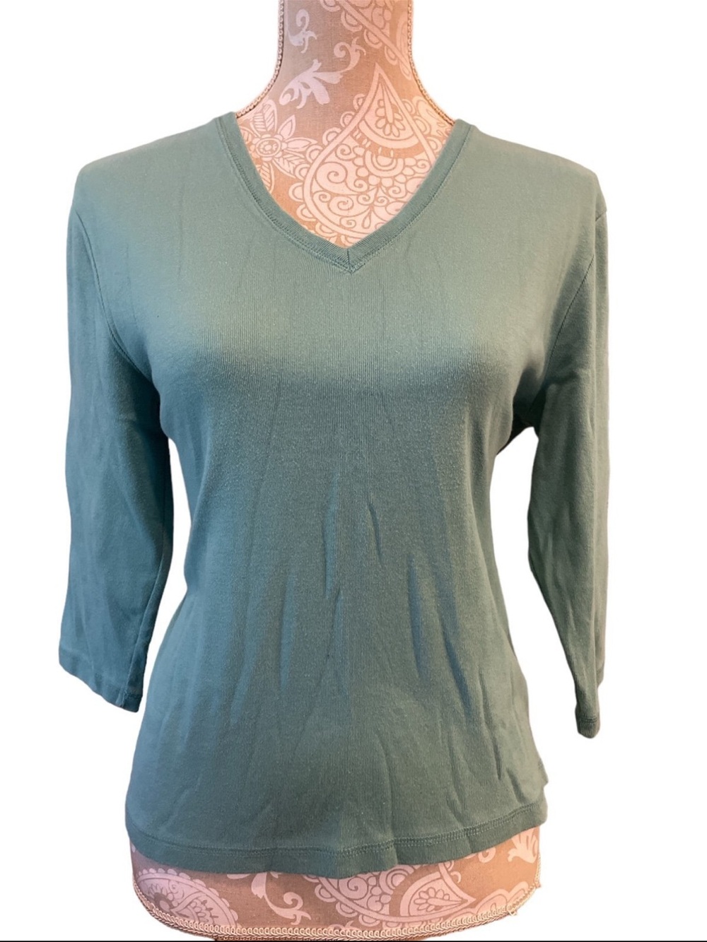 Polo Ralph Lauren Classic V-Neck Women's Top in Sage Green